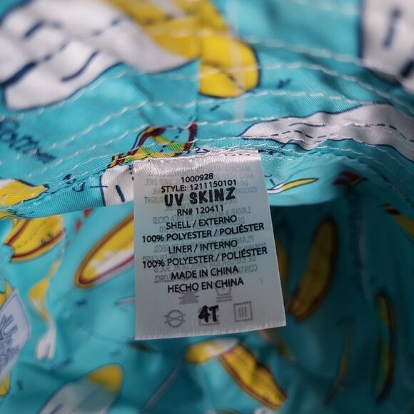 UV Skinz Kids Bucket Hat Surf Boards Reversible Blue Size 4T Toddler - Picture 5 of 5